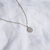 Mini Sun Burst Necklace Silver
