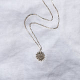 Mini Sun Burst Necklace Silver
