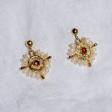 L'ange Garnet Earrings Textured Sample