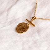 Round Fob with Sapphires Gold Vermeil