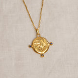 La Lune Necklace with Trio of Sapphires