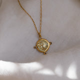 La Lune Necklace with Trio of Sapphires