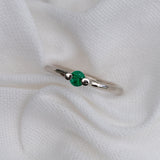 Ramie Solitaire Ring with 4mm Lab Emerald