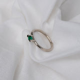 Ramie Solitaire Ring with 4mm Lab Emerald