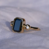 1.96ct Emerald Cut Black Diamond Ring