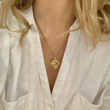 La Lune Necklace with Trio of Sapphires