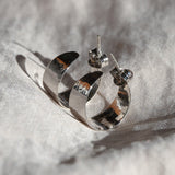 Mini Feather Hammered Hoops