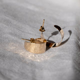 Mini Feather Hammered Hoops