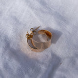 Mini Feather Hammered Hoops