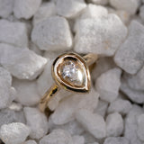 IGI Certified .54ct Pear Cut Diamond Ring