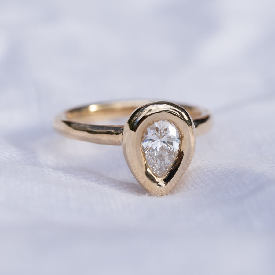 IGI Certified .54ct Pear Cut Diamond Ring