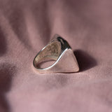Large Wobbly Square Ring Silver Size R