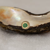 Single Emerald Gemstone Stud