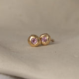 Pink Sapphire Gemstone Studs