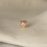 Single Pink Sapphire Gemstone Stud