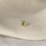 Single Emerald Gemstone Stud