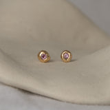 Pink Sapphire Gemstone Studs
