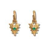 Amore Heart Hoops Emerald