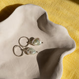 Sleeper Hoops with Pearls Silver