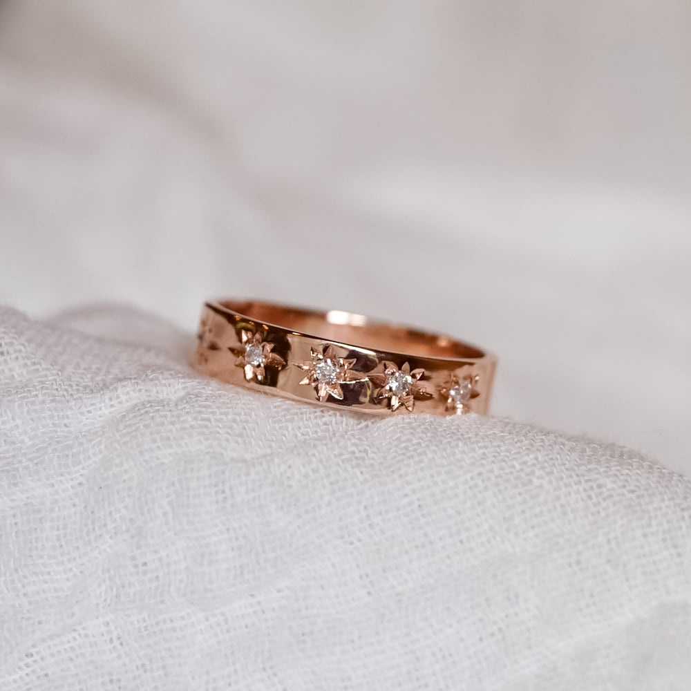Laboratory grown diamonds, 9ct rose gold.