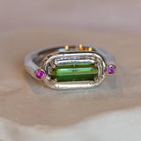 Tourmaline + Pink Sapphire Bar Ring