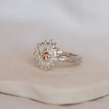 Peachy Sapphire Flame Ring Silver