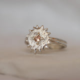 Peachy Sapphire Flame Ring Silver