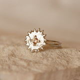 Peachy Sapphire Flame Ring Silver