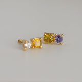 Duality Natural Diamond and Tanzanite Stud