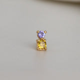Duality Natural Diamond and Tanzanite Stud