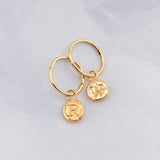 Organic Initial Charm Earrings