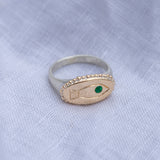Emerald Fishell Gold Top Signet