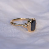 1.96ct Emerald Cut Black Diamond Ring