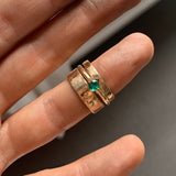 Ramie Solitaire Ring with 4mm Lab Emerald Size M 1/2