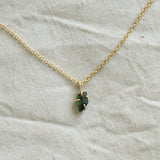 Raw Tourmaline 9ct Gold Pendant 002