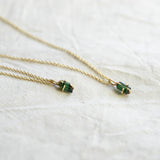 Raw Tourmaline 9ct Gold Pendant 002