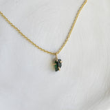 Raw Tourmaline 9ct Gold Pendant 002