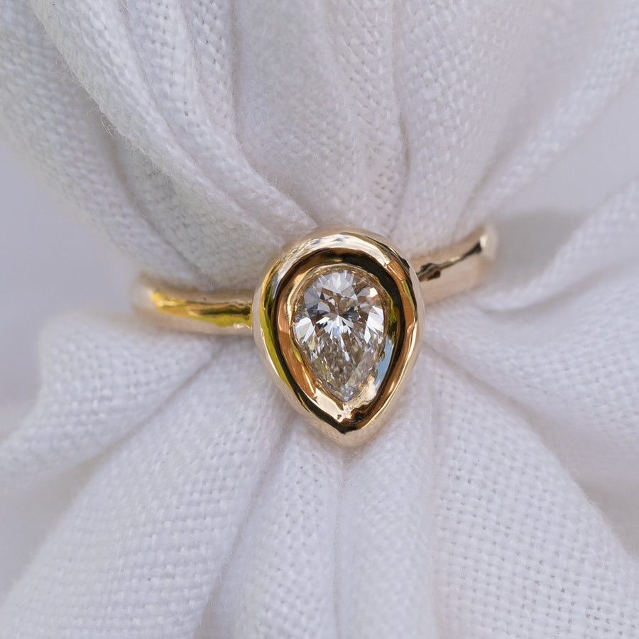 IGI Certified .54ct Pear Cut Diamond Ring
