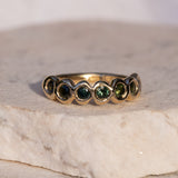 Teal Australian Sapphire Gold Répéter Ring