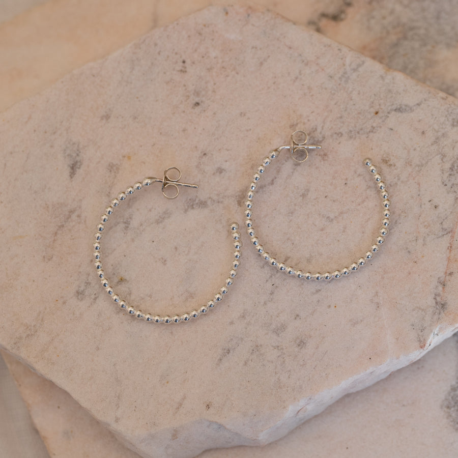 Dotted Hoop Sterling Silver 30mm