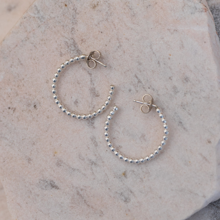 Dotted Hoop Sterling Silver 20mm