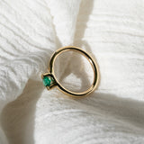 Ramie Solitaire Ring with 4mm Lab Emerald Size M 1/2