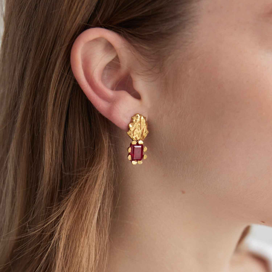 Paloma Ruby Drop Earrings